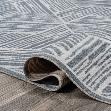Vector Modern Coastal Geometric Machine-washable Area Rug